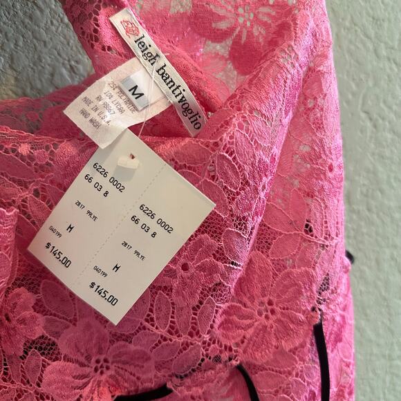Leigh Bantivoglio Women's Lace Pink Cami Top Size M $145 - Picture 3 of 3